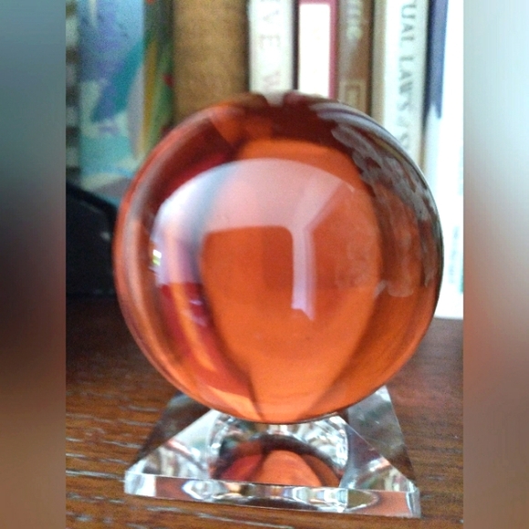 Pink Glass Sphere Decor With Stand, 2" Diameter - Picture 1 of 5